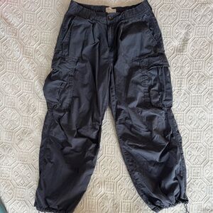 Anthropologie Navy Cargo Pants with cinch ankle
